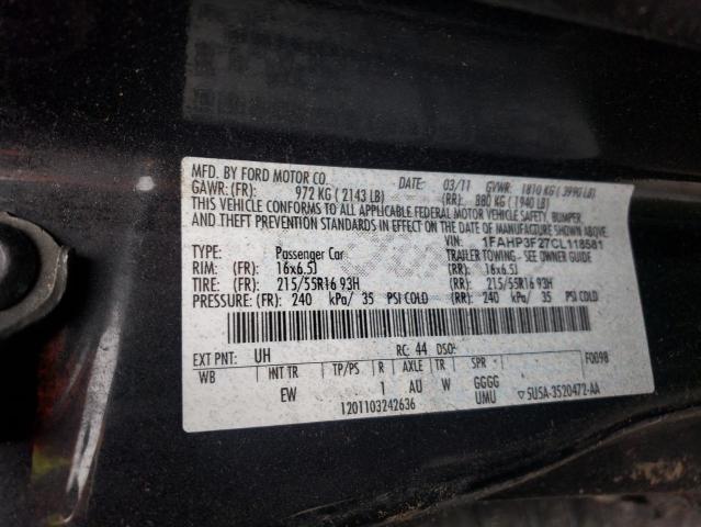 Photo 10 from auction – 2012 FORD FOCUS SE with VIN 1FAHP3F27CL118581
