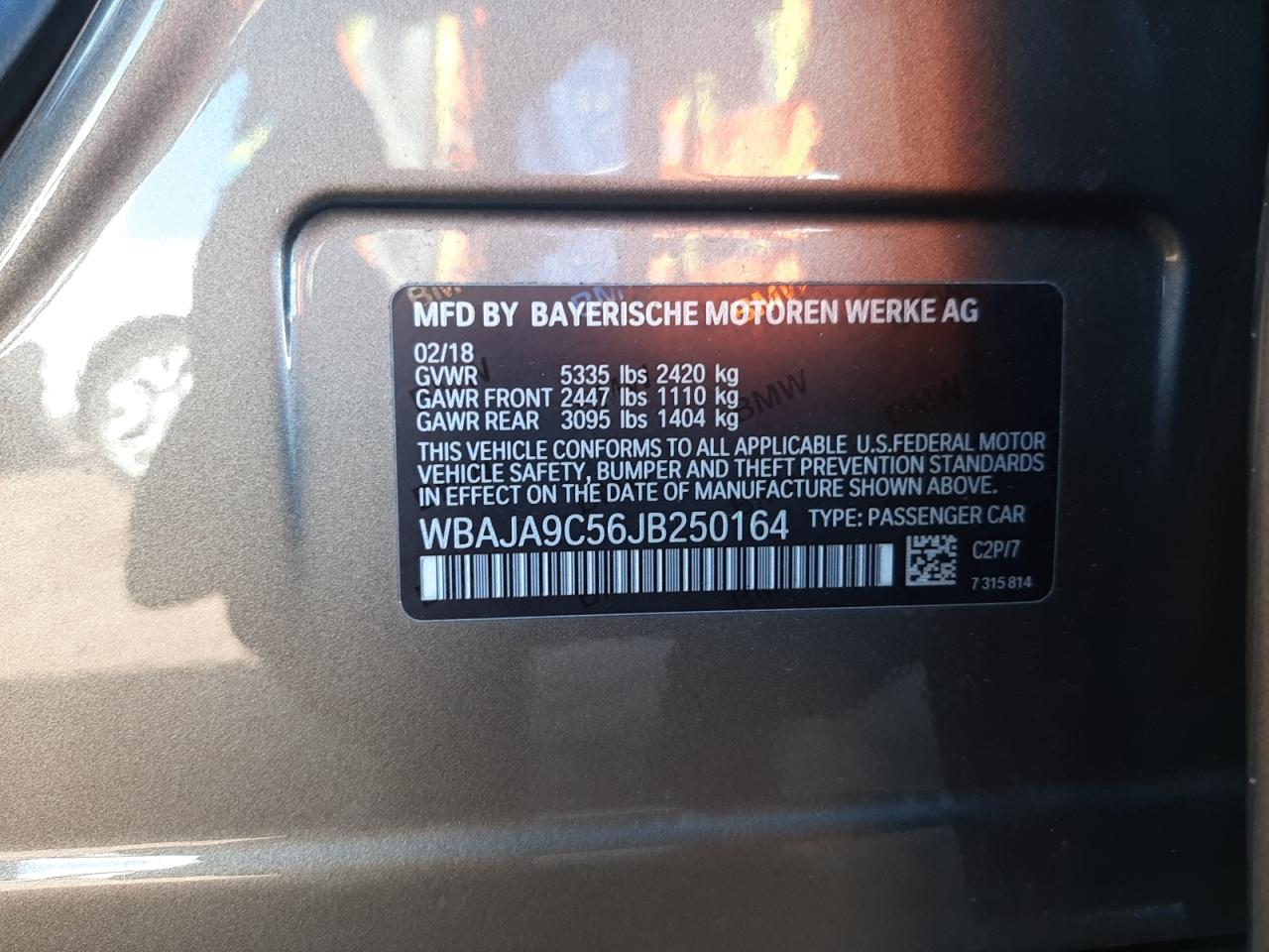 Foto 10 de la subasta – 2018 BMW 530E con VIN WBAJA9C56JB250164