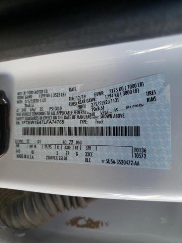 Photo 10 from auction – 2020 FORD F150 SUPER with VIN 1FTEW1E47LFA74765