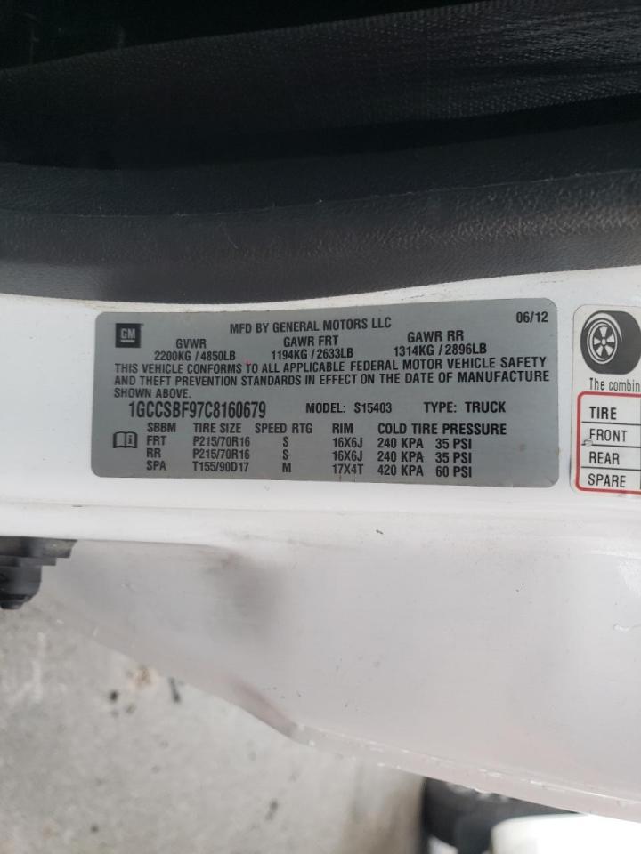 Photo 10 from auction – 2012 CHEVROLET COLORADO with VIN 1GCCSBF97C8160679