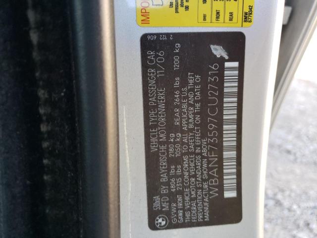 Photo 10 from auction – 2007 BMW 530 XI with VIN WBANF73597CU27316