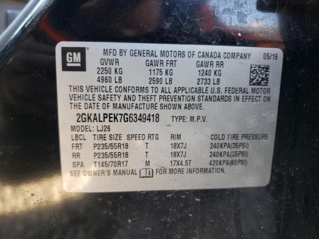 Photo 10 from auction – 2016 GMC TERRAIN SL with VIN 2GKALPEK7G6349418
