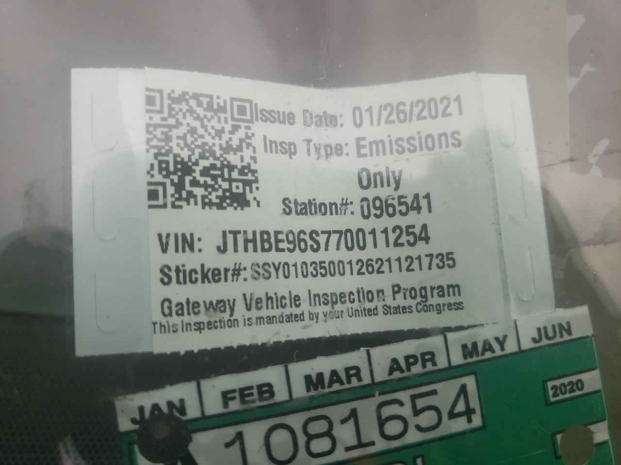 Photo 10 from auction – 2007 LEXUS GS 350 with VIN JTHBE96S770011254