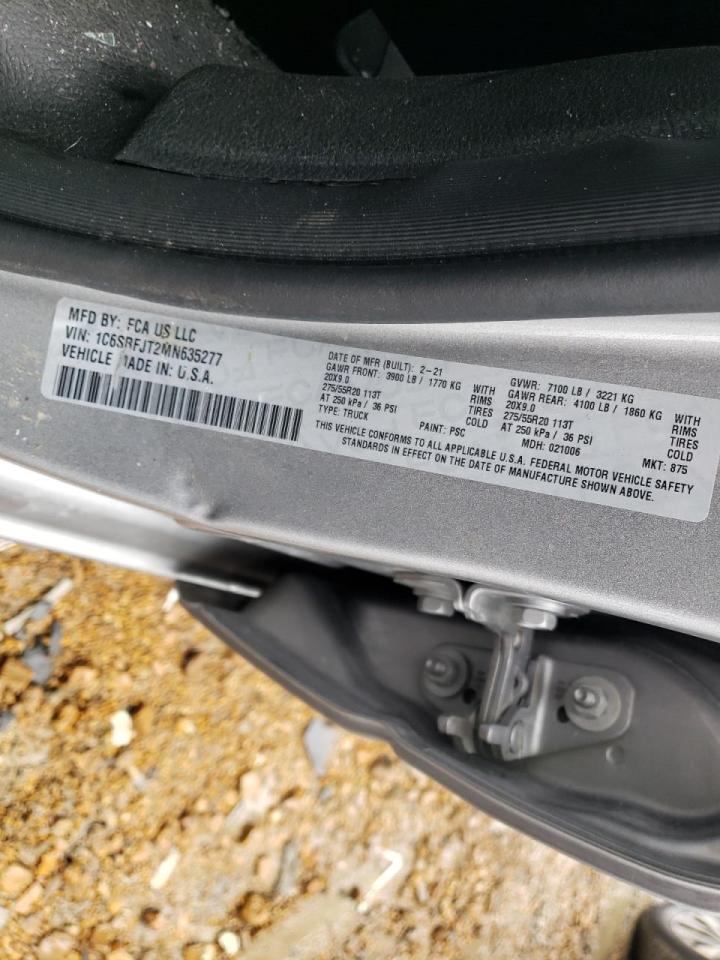 Photo 10 from auction – 2021 RAM 1500 LARAM with VIN 1C6SRFJT2MN635277