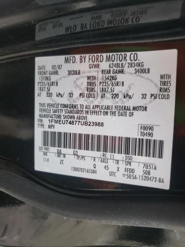 Photo 10 from auction – 2007 FORD EXPLORER E with VIN 1FMEU74877UB23988