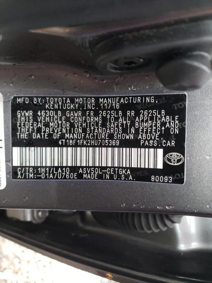 Photo 10 from auction – 2017 TOYOTA CAMRY LE with VIN 4T1BF1FK2HU705369