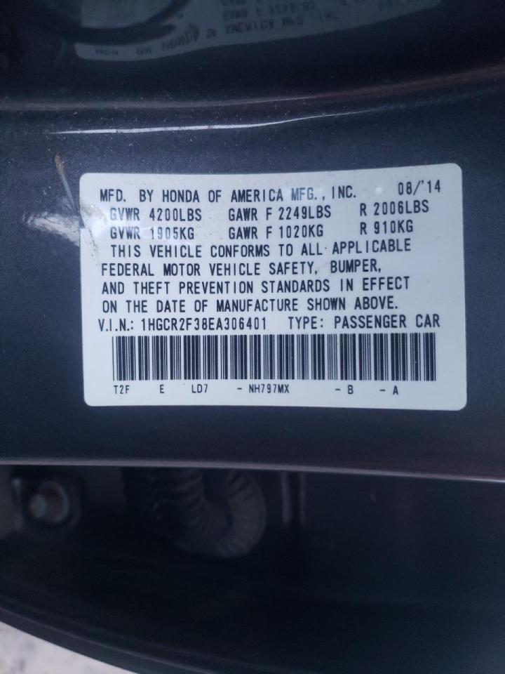 Photo 10 from auction – 2014 HONDA ACCORD LX with VIN 1HGCR2F38EA306401