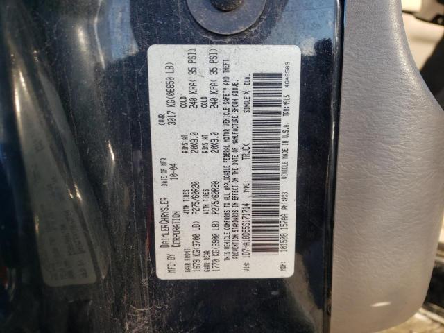 Photo 10 from auction – 2005 DODGE RAM 1500 S with VIN 1D7HA18D55S171714