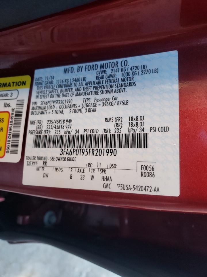 Photo 10 from auction – 2015 FORD FUSION SE with VIN 3FA6P0T95FR201990