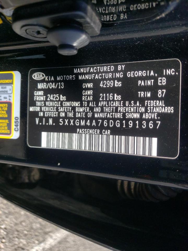 Photo 10 from auction – 2013 KIA OPTIMA with VIN 5XXGM4A76DG191367