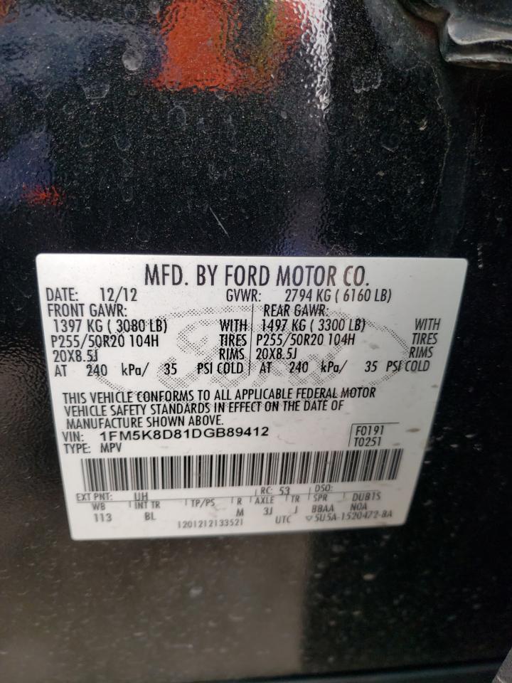 Photo 10 from auction – 2013 FORD EXPLORER X with VIN 1FM5K8D81DGB89412