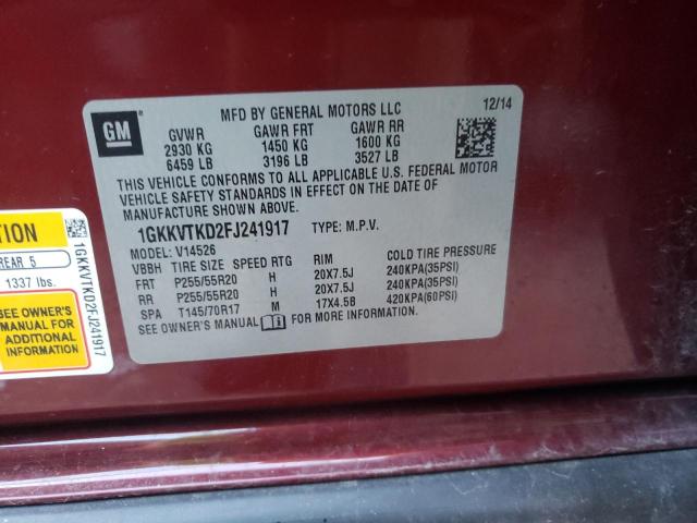 Photo 10 from auction – 2015 GMC ACADIA DEN with VIN 1GKKVTKD2FJ241917