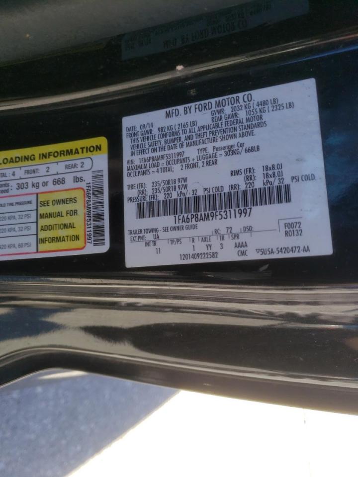 Photo 10 from auction – 2015 FORD MUSTANG with VIN 1FA6P8AM9F5311997