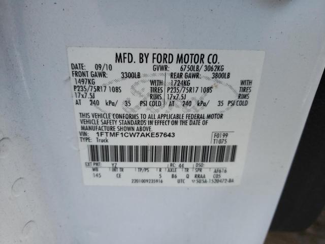 Фото 10 с аукциона – 2010 FORD F150 с VIN 1FTMF1CW7AKE57643