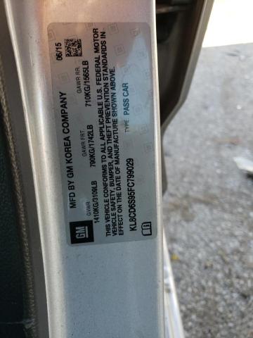 Photo 10 from auction – 2015 CHEVROLET SPARK 1LT with VIN KL8CD6S95FC799029