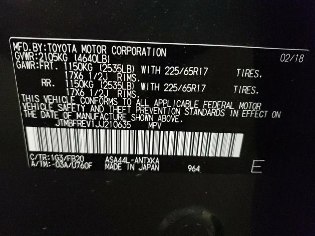 Photo 10 from auction – 2018 TOYOTA RAV4 LE with VIN JTMBFREV1JJ210635
