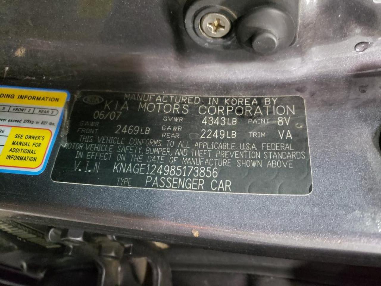 Photo 10 from auction – 2008 KIA OPTIMA LX with VIN KNAGE124985173856