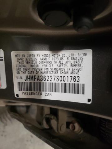Photo 10 from auction – 2007 HONDA CIVIC HYBR with VIN JHMFA36227S001763