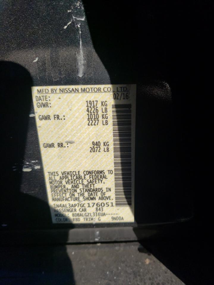 Photo 10 from auction – 2016 NISSAN ALTIMA 2.5 with VIN 1N4AL3AP7GC176051