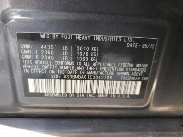 Zdjęcie 10 z aukcji – 2012 SUBARU LEGACY 2.5 z VIN 4S3BMBA61C3042708