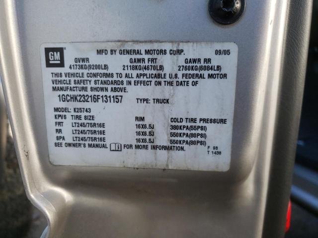 Photo 10 from auction – 2006 CHEVROLET SILVERADO with VIN 1GCHK23216F131157