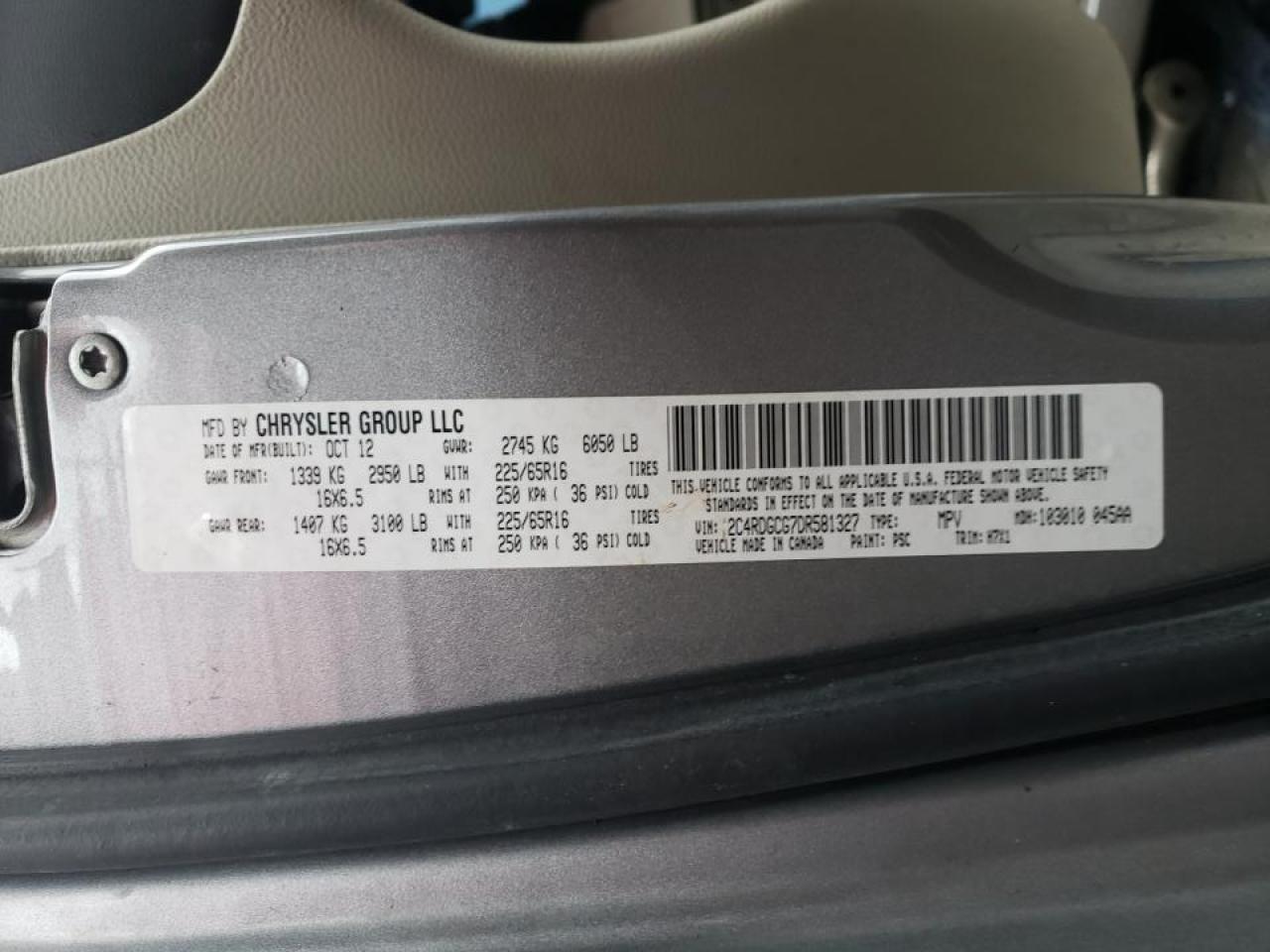 Photo 10 from auction – 2013 DODGE GRAND CARA with VIN 2C4RDGCG7DR581327