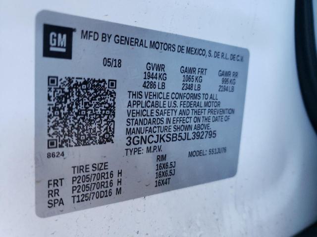 Photo 10 from auction – 2018 CHEVROLET TRAX LS with VIN 3GNCJKSB5JL392795
