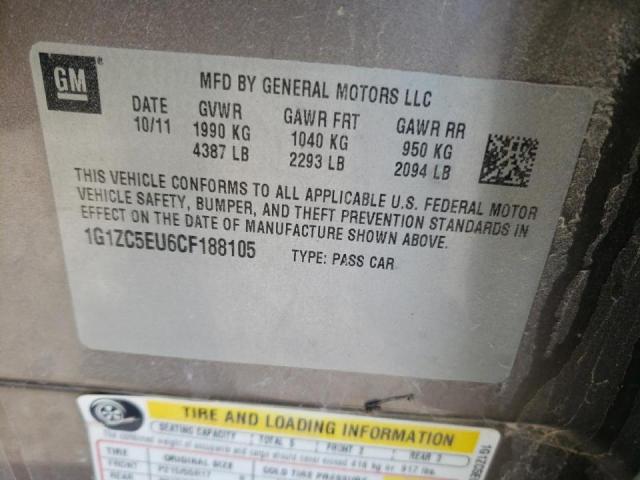 Photo 10 from auction – 2012 CHEVROLET MALIBU 1LT with VIN 1G1ZC5EU6CF188105