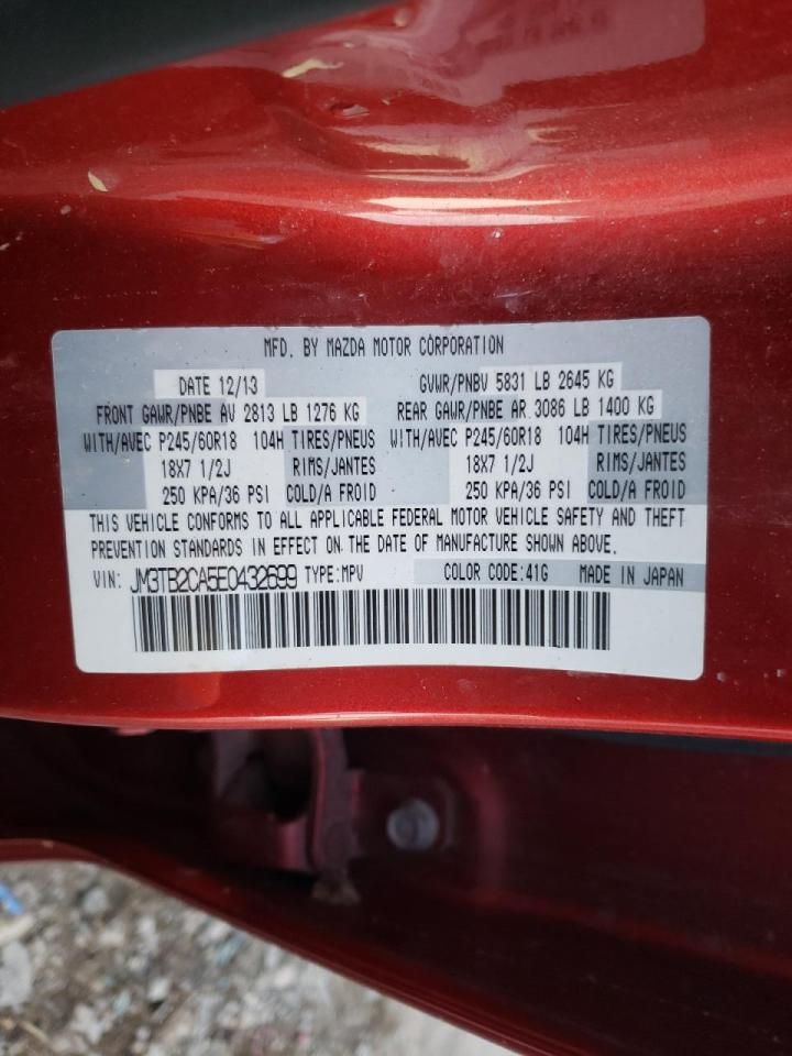Photo 10 from auction – 2014 MAZDA CX-9 TOURI with VIN JM3TB2CA5E0432699