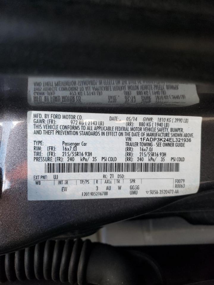 Photo 10 from auction – 2014 FORD FOCUS SE with VIN 1FADP3K24EL321936