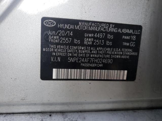 Photo 10 from auction – 2015 HYUNDAI SONATA SE with VIN 5NPE24AF7FH024690