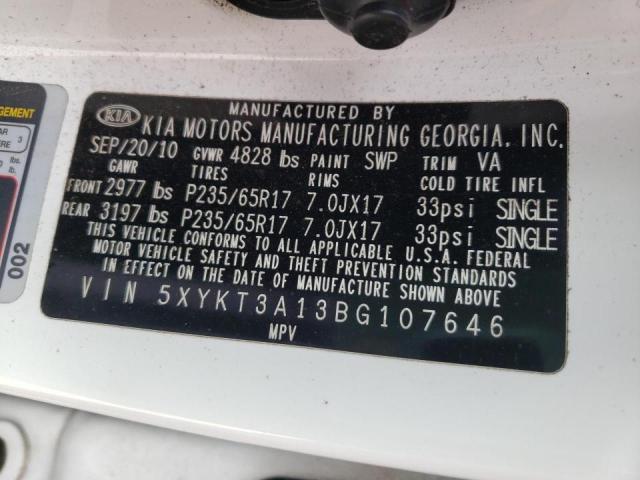 Photo 10 from auction – 2011 KIA SORENTO BA with VIN 5XYKT3A13BG107646