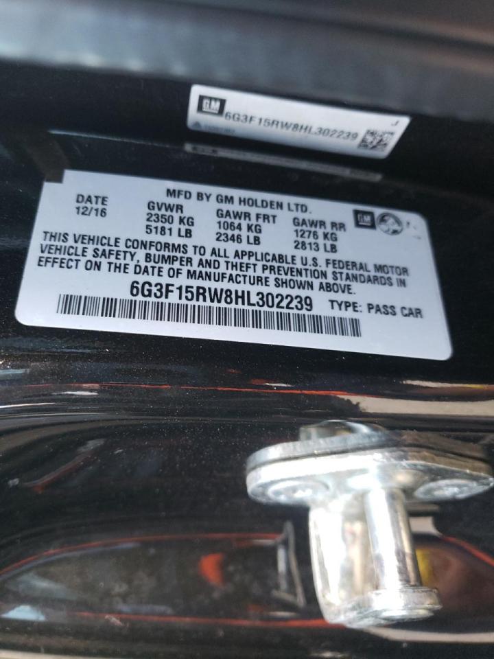 Photo 10 from auction – 2017 CHEVROLET SS with VIN 6G3F15RW8HL302239