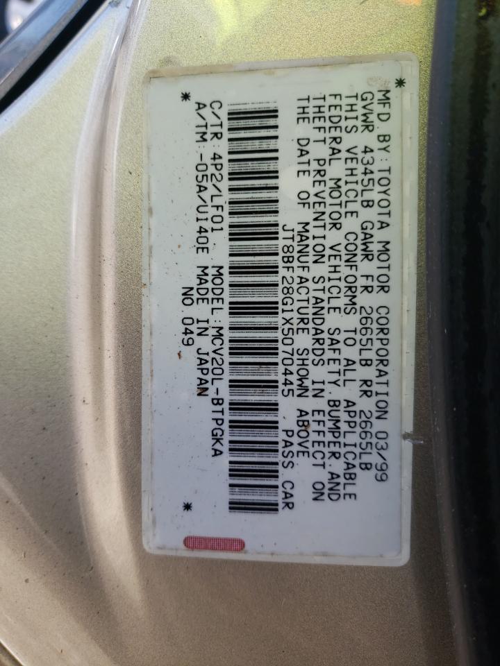 Photo 10 from auction – 1999 LEXUS ES 300 with VIN JT8BF28G1X5070445