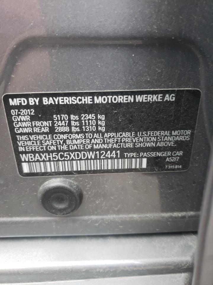 Photo 10 from auction – 2013 BMW 528 XI with VIN WBAXH5C5XDDW12441