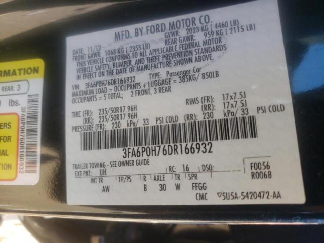 Photo 10 from auction – 2013 FORD FUSION SE with VIN 3FA6P0H76DR166932