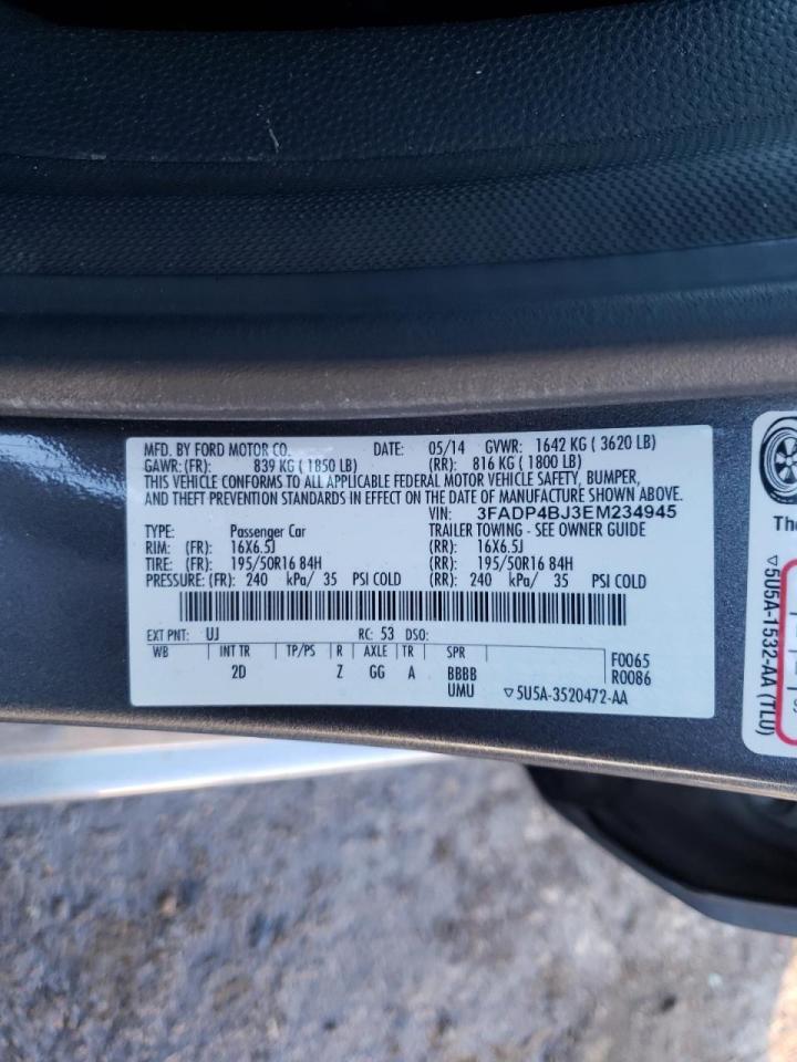Photo 10 from auction – 2014 FORD FIESTA SE with VIN 3FADP4BJ3EM234945