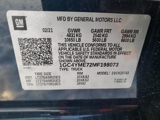 Photo 10 from auction – 2021 CHEVROLET SILVERADO with VIN 1GC4YME72MF198073