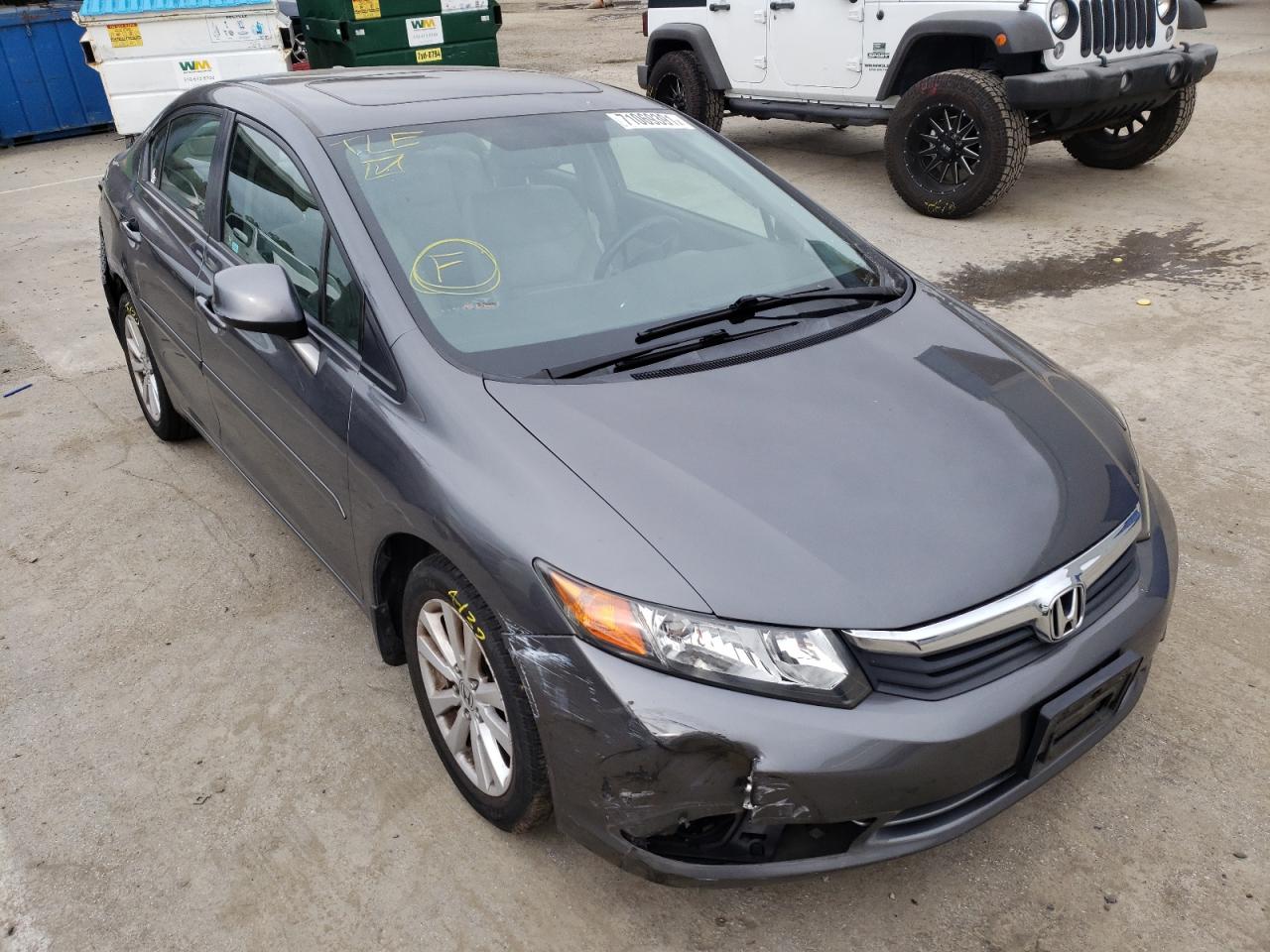 HONDA CIVIC EXL 2012 with VIN 2HGFB2F91CH528668 - Photo from auction