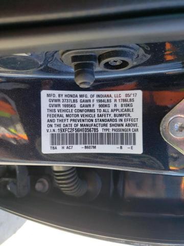 Photo 10 from auction – 2017 HONDA CIVIC LX with VIN 19XFC2F56HE056785