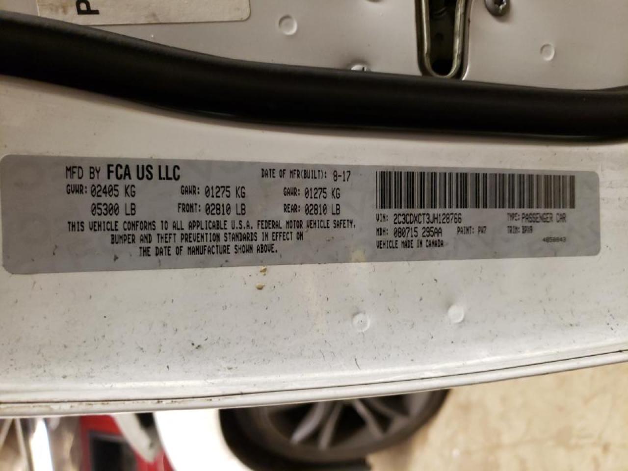Photo 10 from auction – 2018 DODGE CHARGER R/ with VIN 2C3CDXCT3JH128766