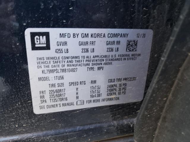 Photo 10 from auction – 2021 CHEVROLET TRAILBLAZE with VIN KL79MPSL7MB104827