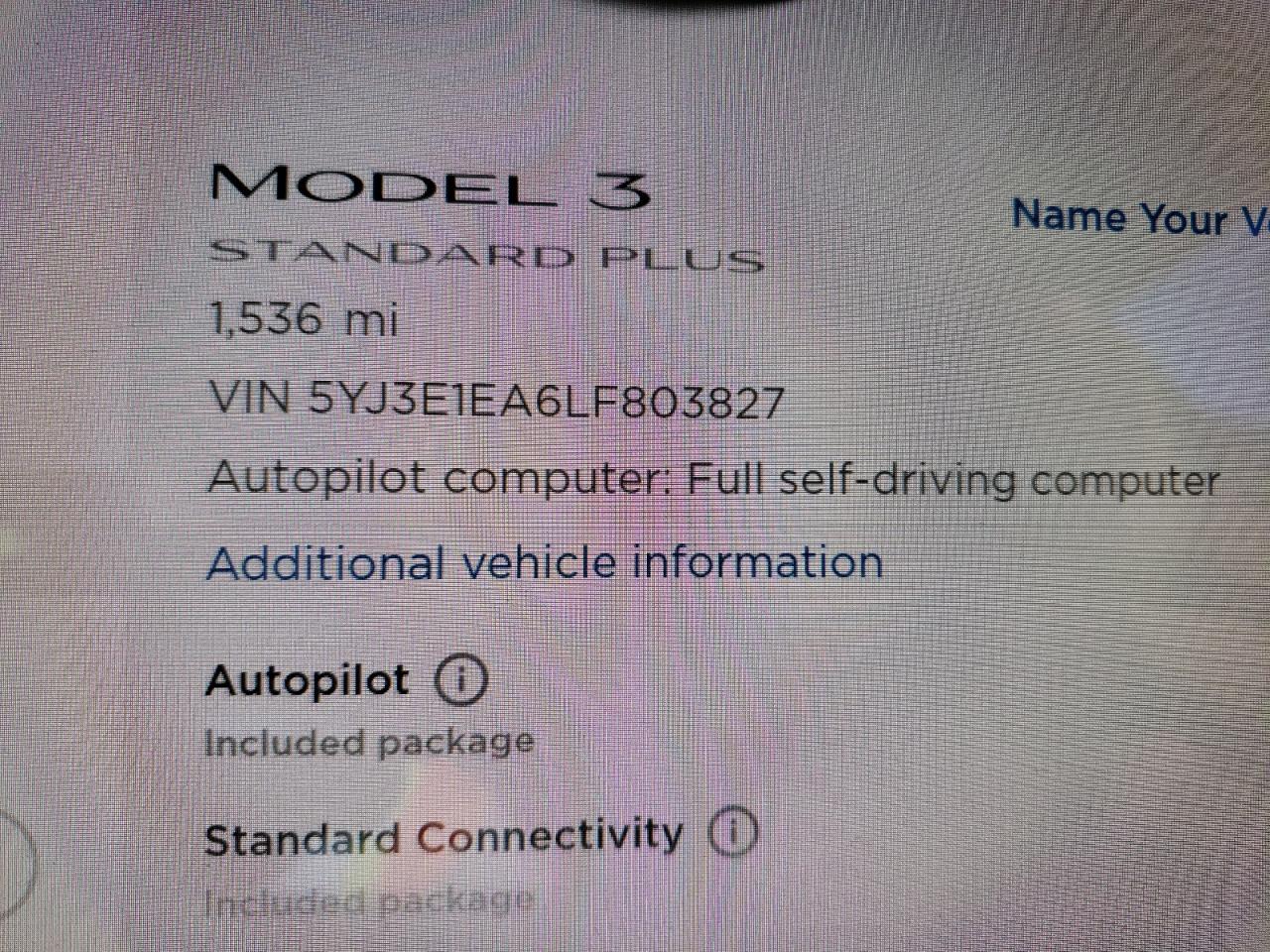 Photo 8 from auction – 2020 TESLA MODEL 3 with VIN 5YJ3E1EA6LF803827