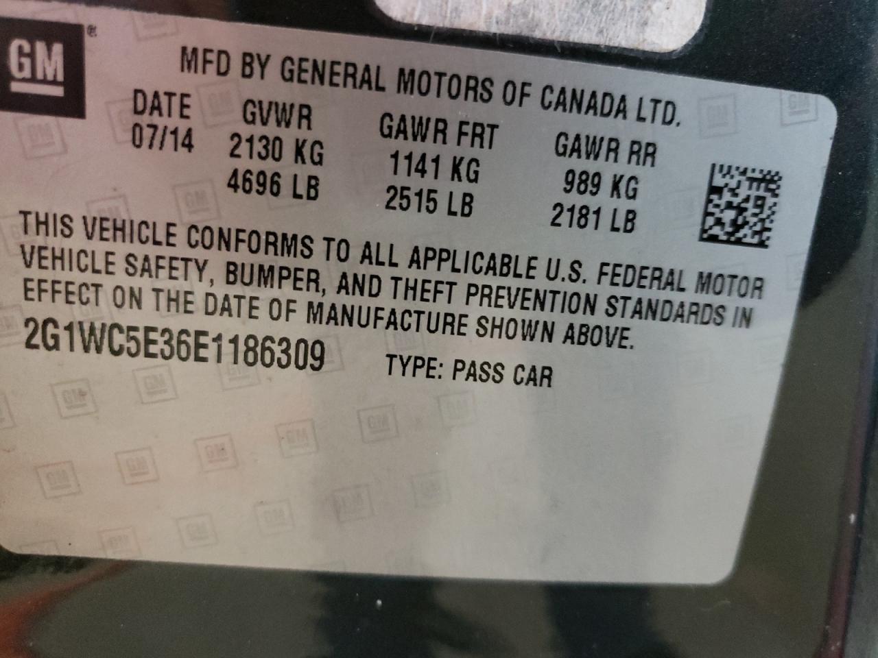 Photo 10 from auction – 2014 CHEVROLET IMPALA LIM with VIN 2G1WC5E36E1186309