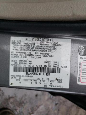 Photo 10 from auction – 2011 FORD FUSION SE with VIN 3FAHP0HA7BR171428