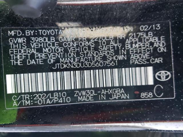 Photo 10 from auction – 2013 TOYOTA PRIUS with VIN JTDKN3DU3D5607561