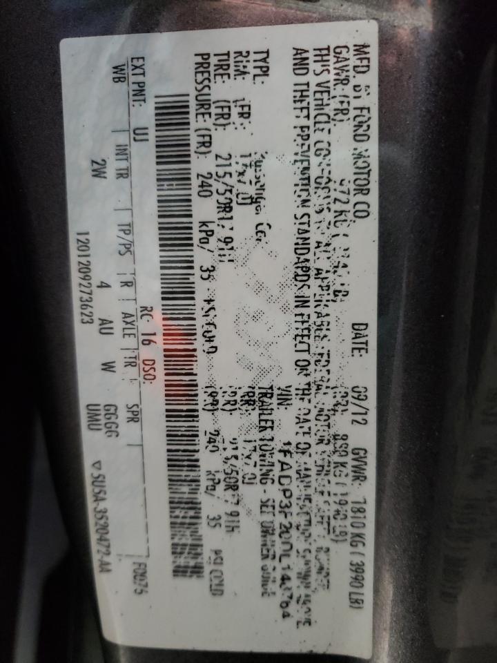 Photo 10 from auction – 2013 FORD FOCUS SE with VIN 1FADP3F20DL148764