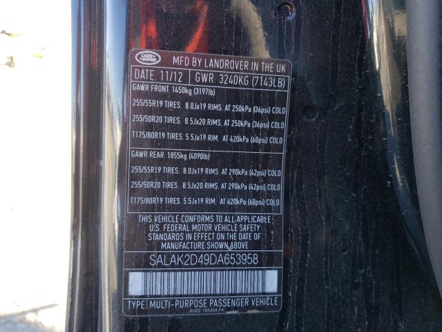 Photo 10 from auction – 2013 LAND ROVER LR4 HSE LU with VIN SALAK2D49DA653958