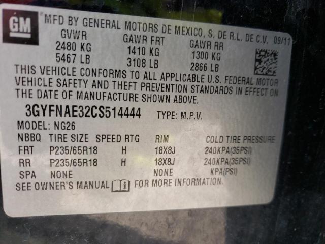 Photo 10 from auction – 2012 CADILLAC SRX LUXURY with VIN 3GYFNAE32CS514444