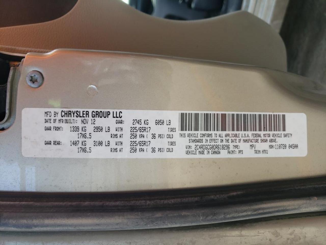 Photo 10 from auction – 2013 DODGE GRAND CARA with VIN 2C4RDGCG0DR618296